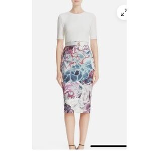 Ted Baker White Top with Floral Midi Skirt